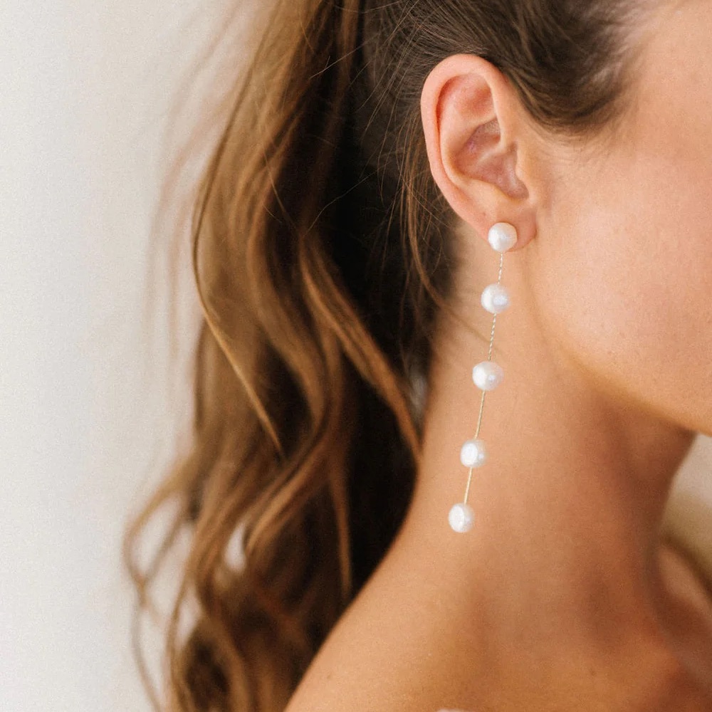 Brand new Harper Pearl drop earrings from untamed petals